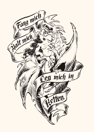 Poster Mit Drachenritt-Illustration von Olga Adriyenko